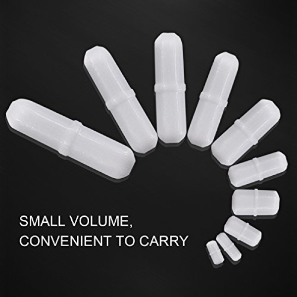 Noorlee 10pcs PTFE Magnetic Stirrer Mixer Stir Bar Spinbar White Color