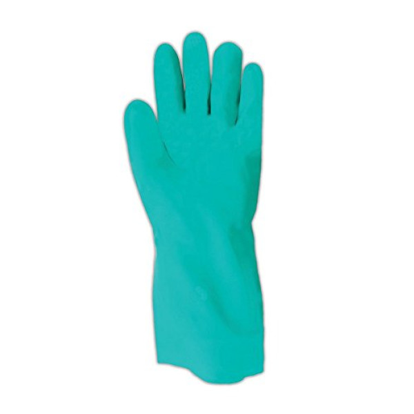 SHOWA 730 Nitrile Cotton Flock-lined Chemical Resistant Glove, Large (Pack of 12 Pairs)
