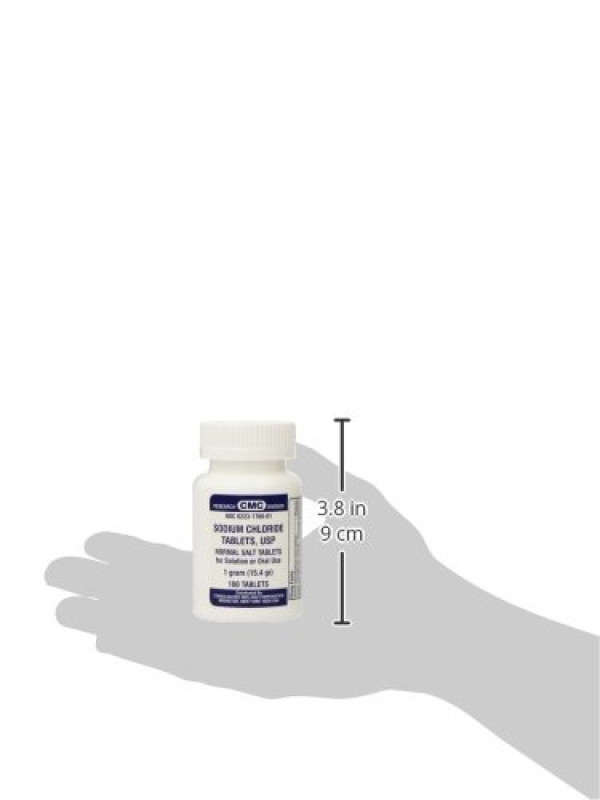 Sodium Chloride Tablets 1 Gm, USP Normal Salt Tablets - 100 Tablets (Pack of 3)