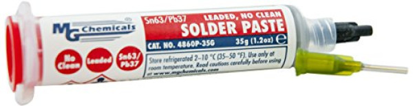 MG Chemicals 4860P-35G 63/37 No Clean, Leaded Solder Paste, 35 g (1.2 oz) Syringe