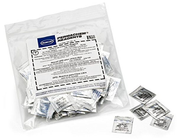 Hach 2105569 DPD Free Chlorine Reagent Powder Pillows, 10 mL, (Pack of 100)