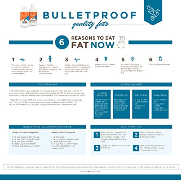 Bulletproof XCT oil, Reliable and Quick Source of Energy (32 Ounces)