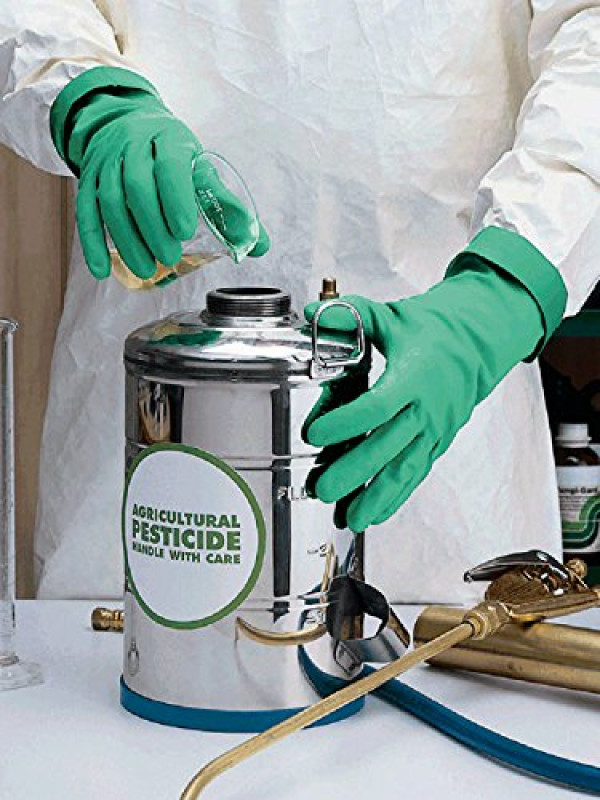 SHOWA 730 Nitrile Cotton Flock-lined Chemical Resistant Glove, Large (Pack of 12 Pairs)
