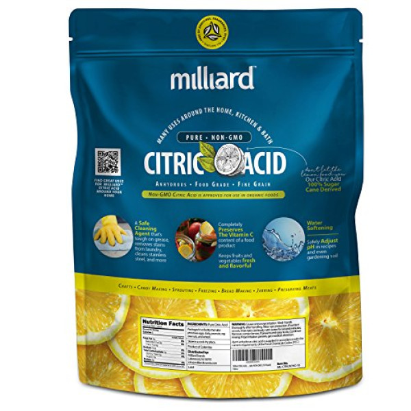 Milliard Citric Acid 10 Pound - 100% Pure Food Grade NON-GMO(10 Pound)