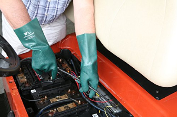 Chemical Resistant Gloves 14 in, PVC Coated Gloves, Cotton Fleece Lining, (Wells Lamont 167L)