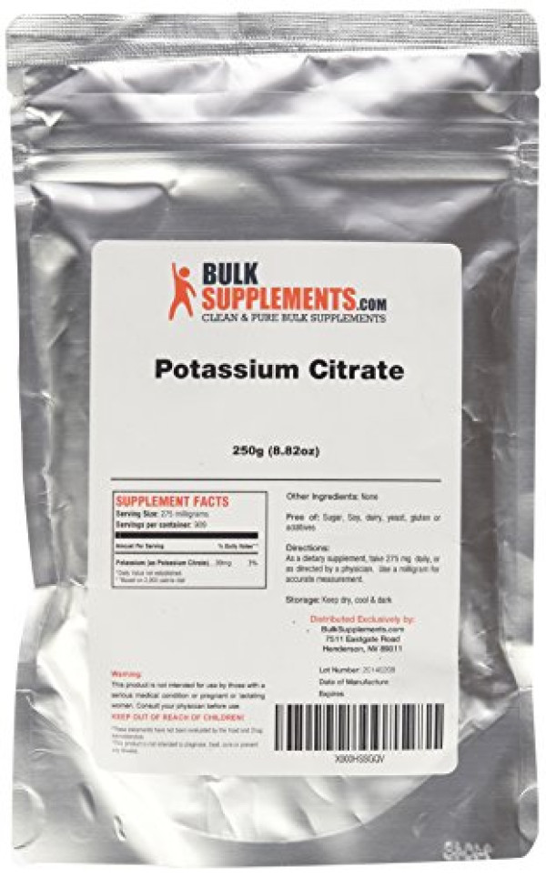 BulkSupplements Pure Potassium Citrate Powder 8.8 Oz