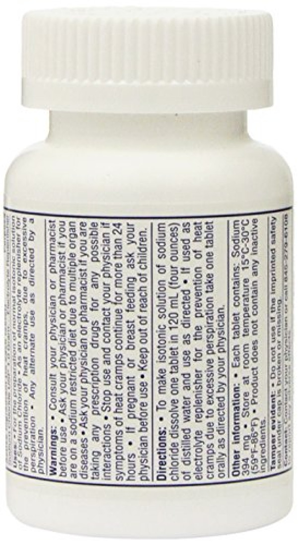Sodium Chloride Tablets 1 Gm, USP Normal Salt Tablets - 100 Tablets (Pack of 3)