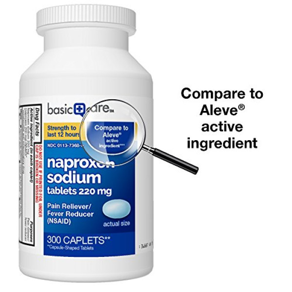 Basic Care Naproxen Sodium Tablets, 300 Count