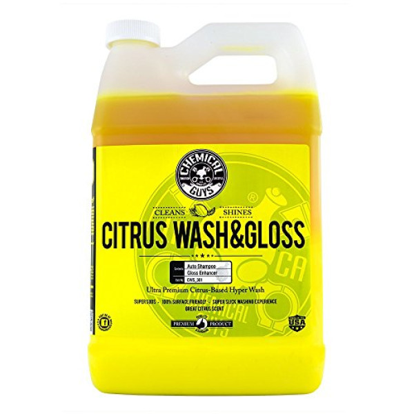 Chemical Guys CWS 301 Citrus Wash and Gloss Concentrated Car Wash 1 Gal