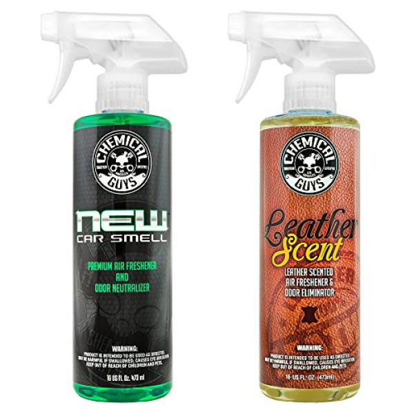 Chemical Guys AIR_300 New Car Scent and Leather Scent Combo Pack (16 oz) (2 Items)