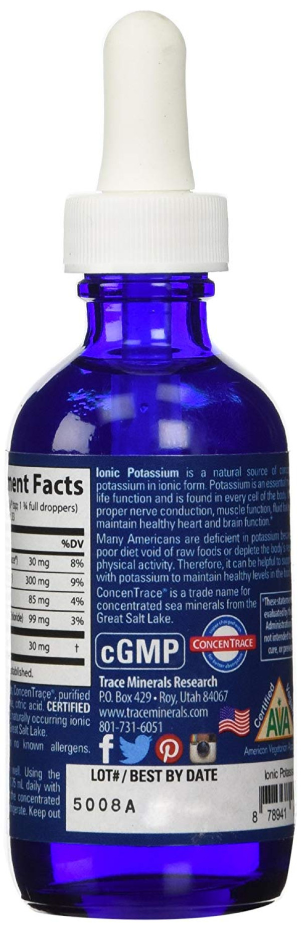 Trace Minerals Research Liquid Ionic Potassium Supplement, 2 Oz