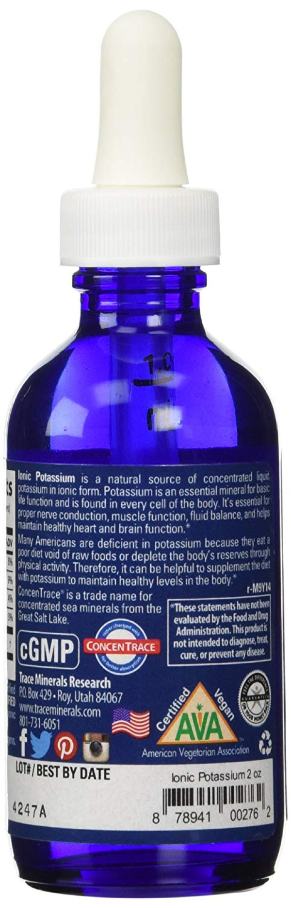 Trace Minerals Research Liquid Ionic Potassium Supplement, 2 Oz