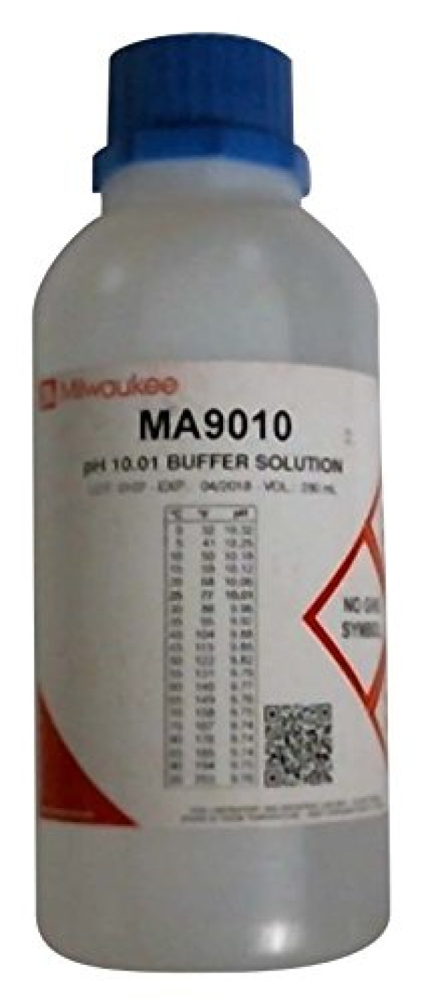 Milwaukee MA9010 pH 10.01 Calibration Buffer Solution, 220mL Bottle