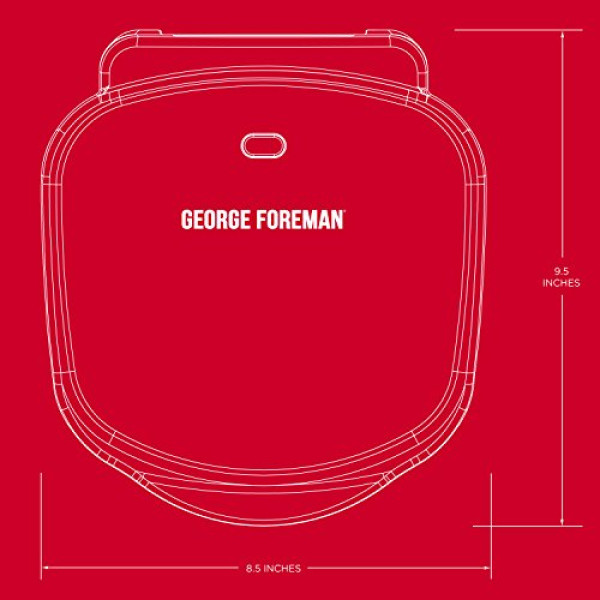 George Foreman 2-Serving Classic Plate Electric Indoor Grill and Panini Press, Black, GR10B
