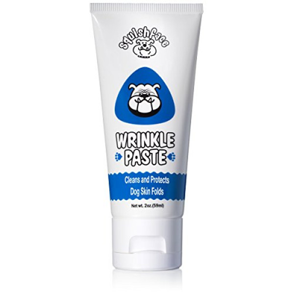 Squishface Wrinkle Paste - Cleans Wrinkles, Tear Stains and Tail Pockets - 2 Oz, Anti-Itch, Great for Bulldogs, Pugs and Frenchies