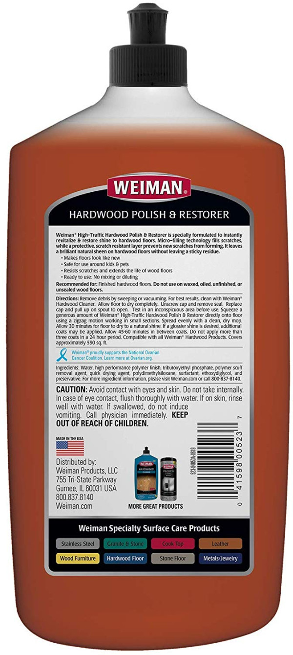 Weiman Wood Floor Polish and Restorer, 32 Oz
