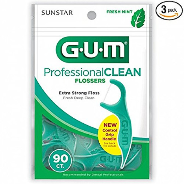 Gum Eez-Thru Flossers Mint, 90 count (Pack of 3)