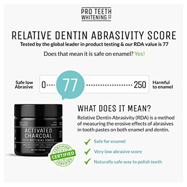 Activated Charcoal Natural Teeth Whitening Powder, 2 Oz
