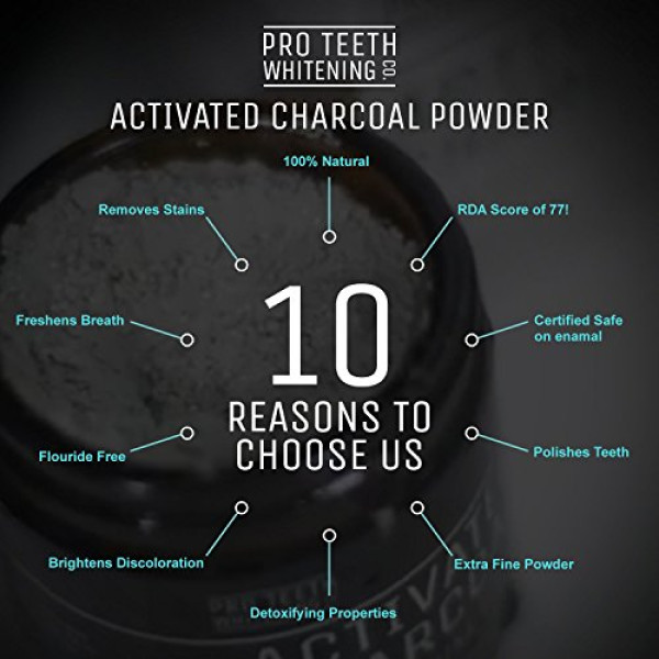 Activated Charcoal Natural Teeth Whitening Powder, 2 Oz
