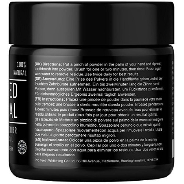 Activated Charcoal Natural Teeth Whitening Powder, 2 Oz