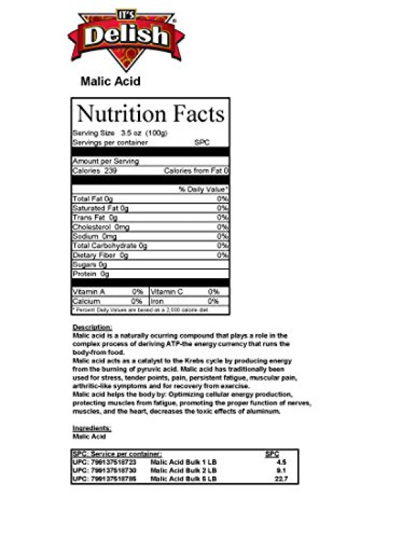 Its Delish Malic Acid, 5 lbs