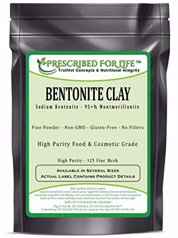 Bentonite Clay, Fine Natural Food Grade Sodium Montmorillonite Bentonite, 325 Mesh Powder, 1 kg