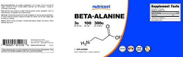 Nutricost Beta Alanine Powder 300 Grams (10.6oz)