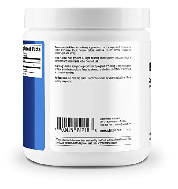 Nutricost Beta Alanine Powder 300 Grams (10.6oz)