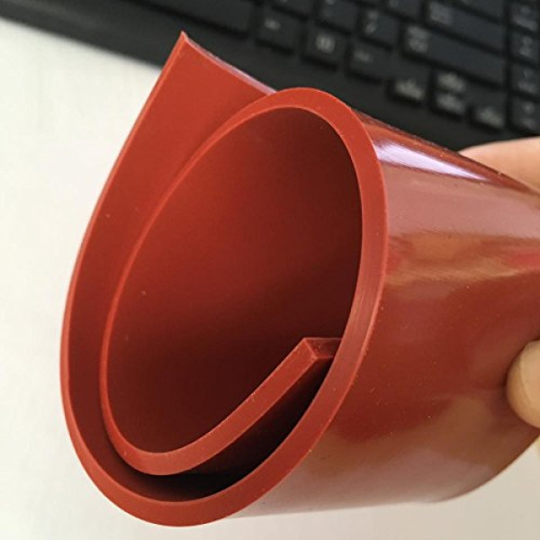 Flexible Heat Resistant Silicone Rubber Sheeting, High Temp,Smooth Finish, Red 1/8 by 12 by 12 inch