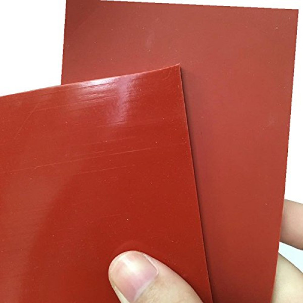 Flexible Heat Resistant Silicone Rubber Sheeting, High Temp,Smooth Finish, Red 1/8 by 12 by 12 inch