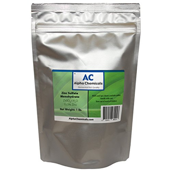 Zinc Sulfate ZnSO4 99% 3 lb bag