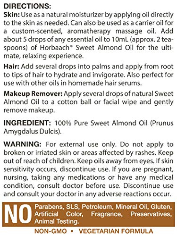 Horbaach Sweet Almond Oil 64 fl oz