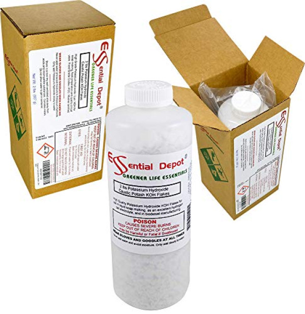 Essential Depot Potassium Hydroxide Flakes KOH, 2 Lbs