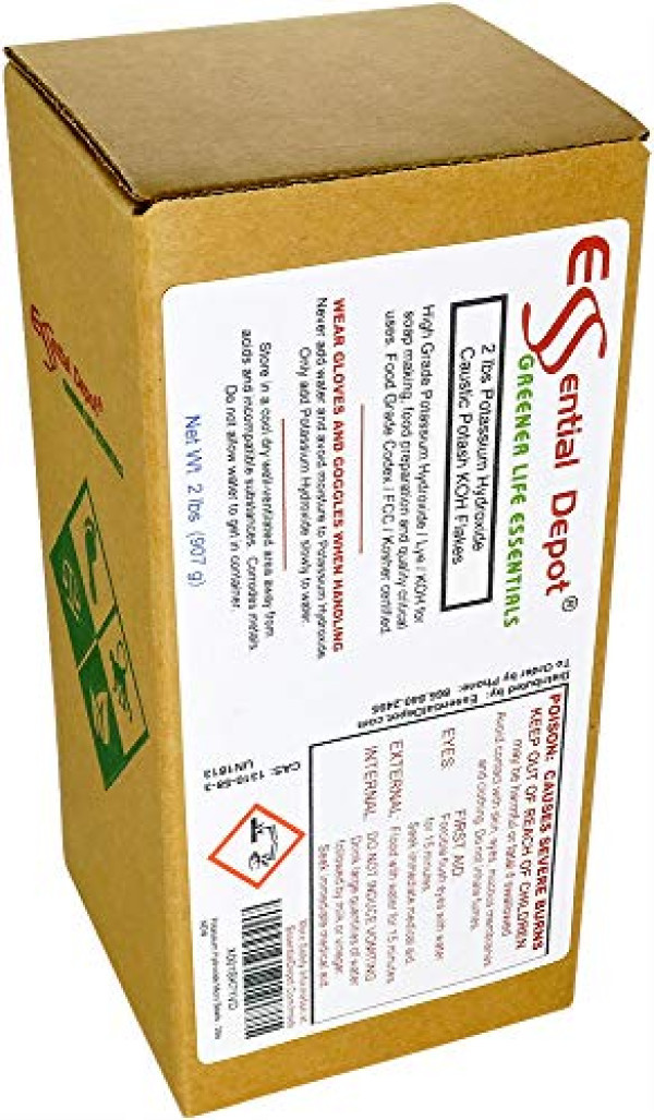 Essential Depot Potassium Hydroxide Flakes KOH, 2 Lbs