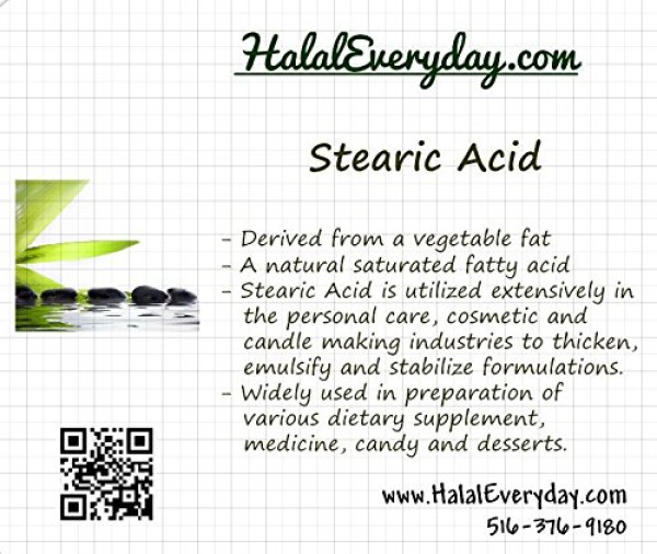 1 lb Stearic Acid White Flakes Food Grade NF/USP