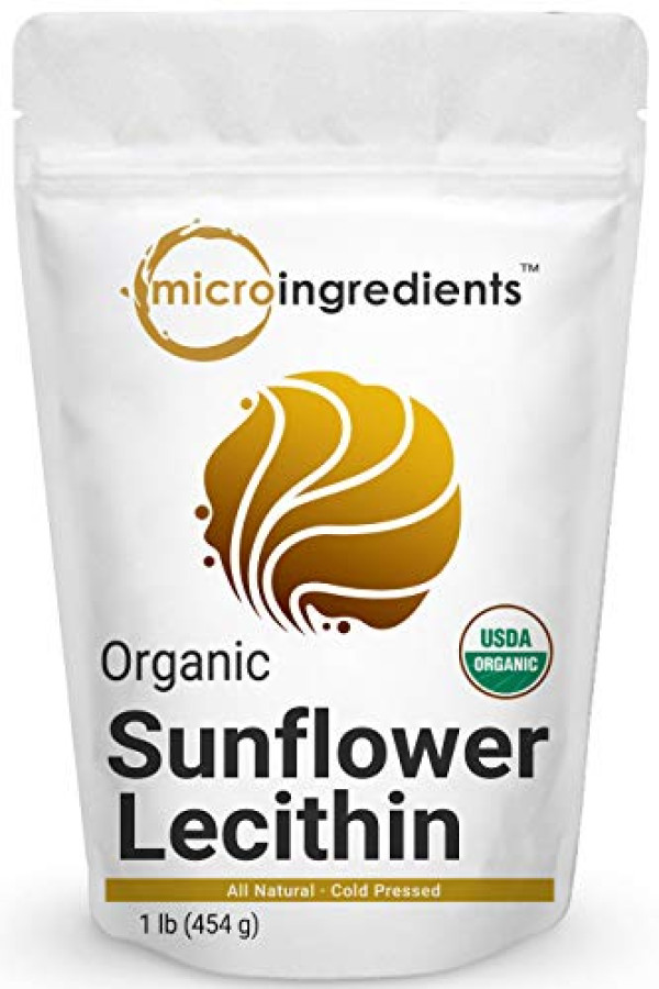 US Grown Organic Sunflower Lecithin Powder, 1 Pound (454g)