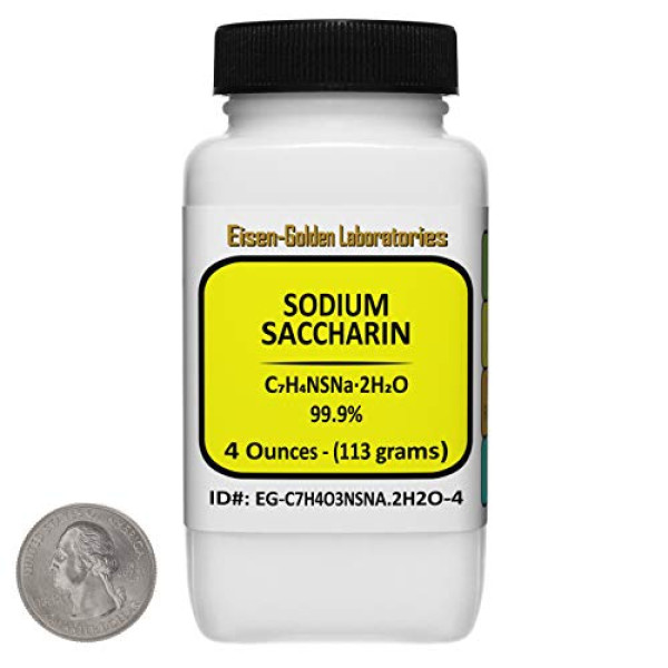 Sodium Saccharin [C7H4O3NSNa.2H2O] 99.9% USP Food Grade Crystals 4 Oz