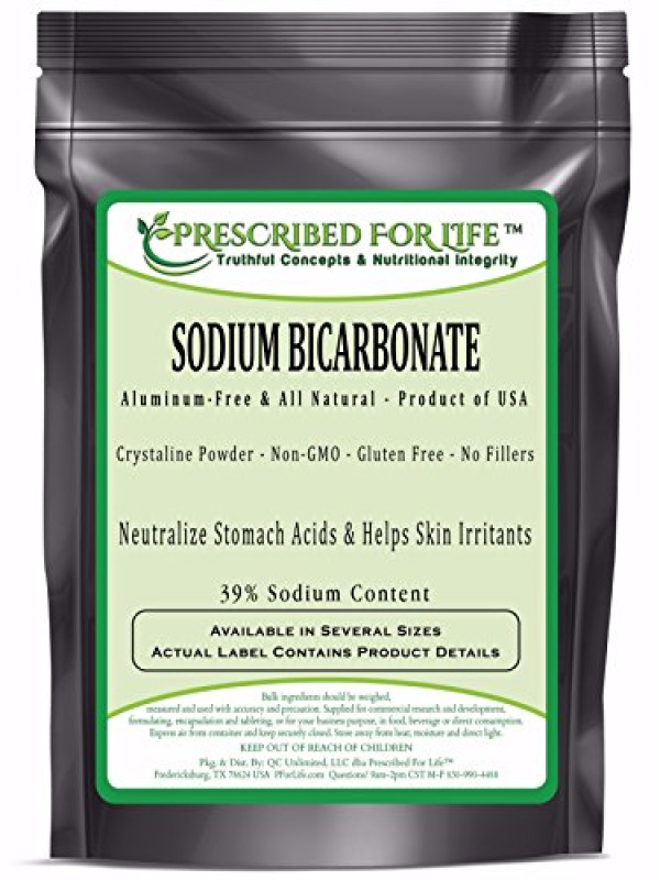 Prescribed For Life, Natural Sodium Bicarbonate (Baking Soda) Powder, 1 Lb