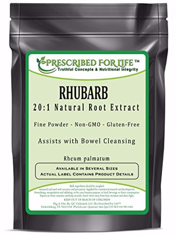 Rhubarb - 20:1 Natural Root Extract Powder (Rheum palmatum), 4 oz