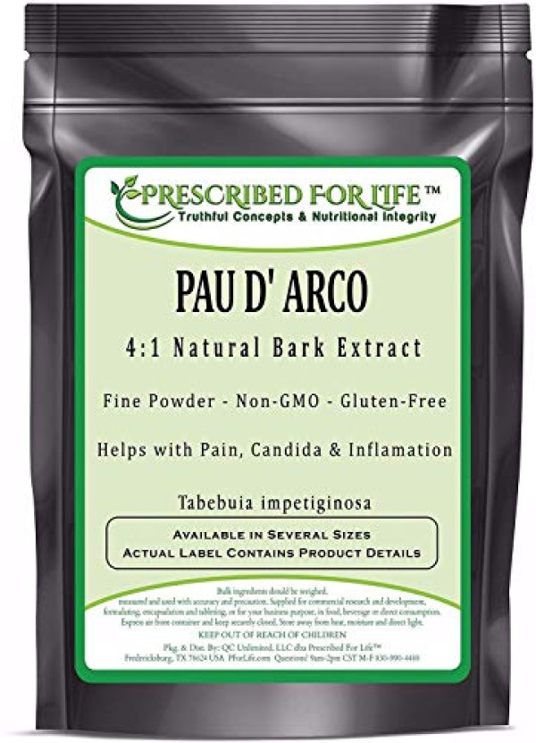 PAU D' Arco - 4:1 Natural Bark Extract Powder (Tabebuia impetiginosa), 4 oz