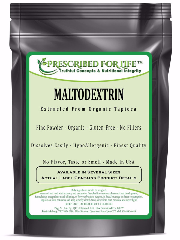 Maltodextrin - Pure Tapioca Quick Dissolving Natural Starch - ING: Organic Powder, 12 oz