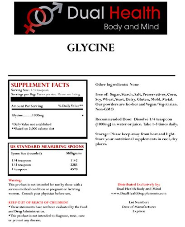 Pure Glycine Powder (100 Grams /3.5 oz)