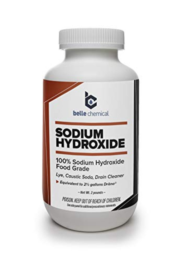 Sodium Hydroxide - Pure - Food Grade (Caustic Soda, Lye),  2 Pound Jar