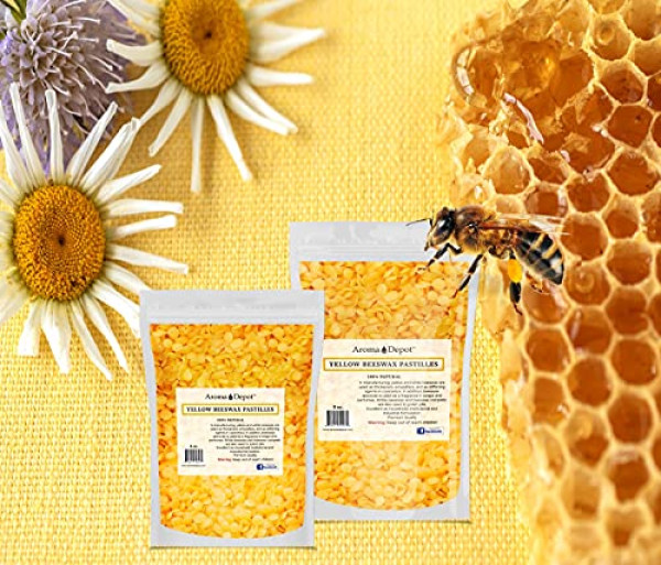 Aroma Depot 4 oz Yellow Beeswax Pellets 100% Natural Pure Bees Wax