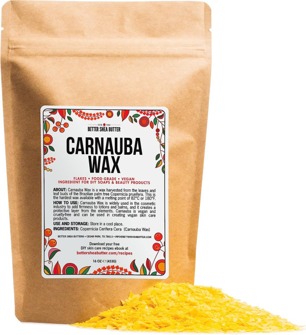 Carnauba Wax Flakes, Food grade, Vegan, 1 Lb