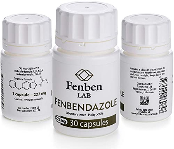 Fenbendazol 222mg, Purity >99%, by Fenben LAB, 30 Caps