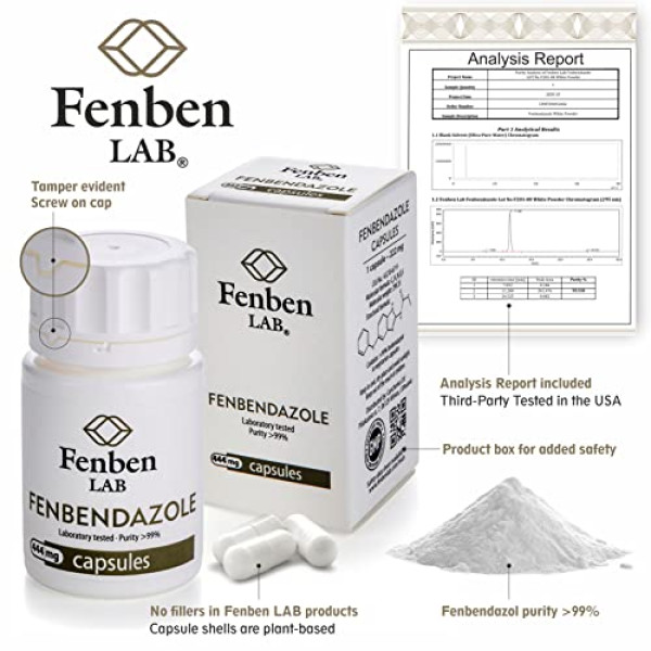 Fenben LAB Fenbendazol 444mg, Purity >99%, 30 Caps