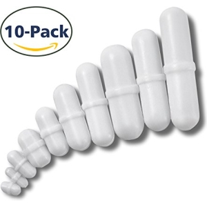 Noorlee 10pcs PTFE Magnetic Stirrer Mixer Stir Bar Spinbar White Color