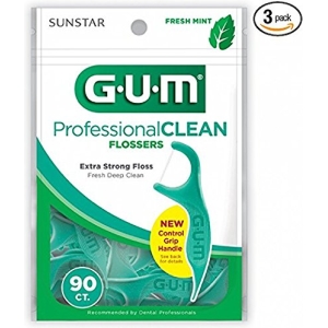 Gum Eez-Thru Flossers Mint, 90 count (Pack of 3)
