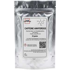 Caffeine Anhydrous, 25 grams